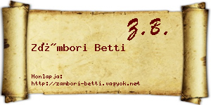 Zámbori Betti névjegykártya